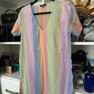 🌈 Madewell Rainbow Stripe Cotton Tunic Dress - XXS 🌈